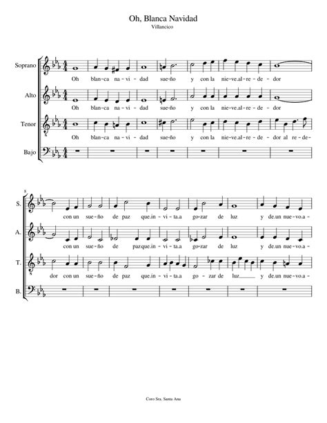 Blanca Navidad - Luis Miguel Sheet music for Soprano, Alto, Tenor, Bass voice (Choral ...