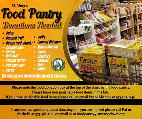 Food Pantry - St. Mary, Wharton/Dover - Dover, NJ