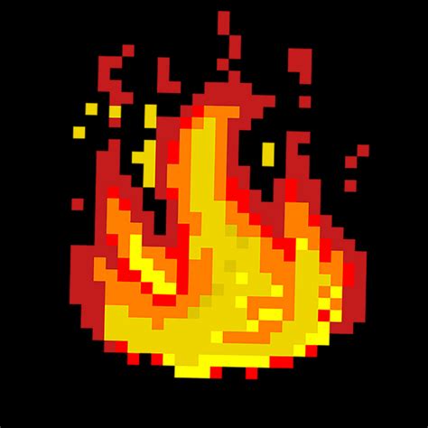 Pixel fire Art Print by Cygni - X-Small | Cool pixel art, Pixel art grid, Pixel art