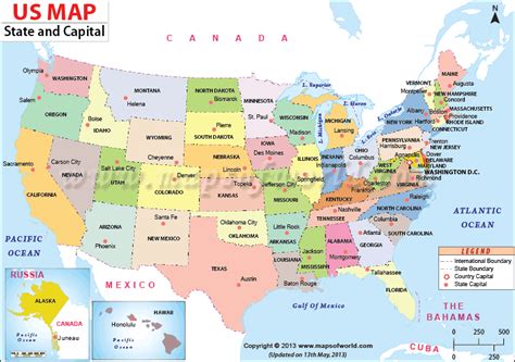 US Map with Capitals, 50 States and Capitals, US State Capitals