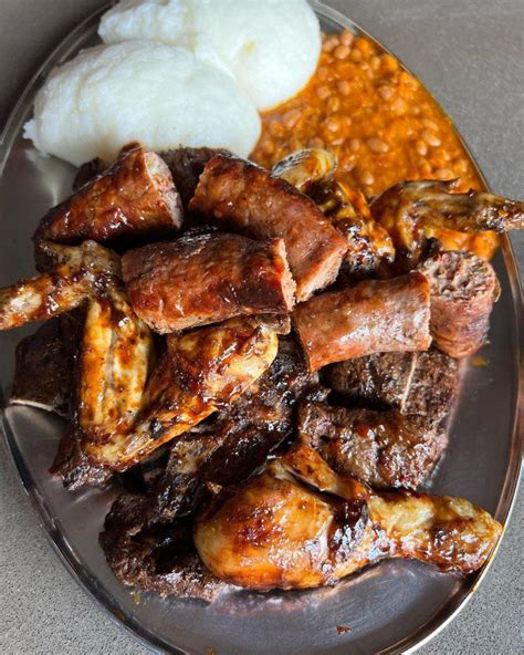 A South African braai plate with pap : r/FoodPorn