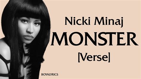 Nicki Minaj - MONSTER (Verse - Lyrics) pull up in the sri lanka, whatt ...