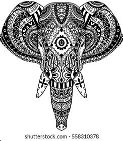 Elephant Head Zentangle Stylized Vector Illustration Stock Vector (Royalty Free) 367758434 ...