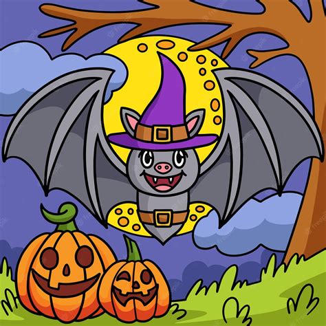 Premium Vector | Vampire bat halloween colored cartoon illustration