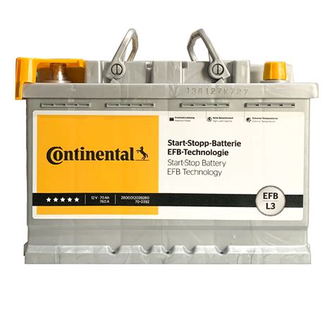 Batteria CONTINENTAL EFB Start&Stop 70Ah 760A - Ricambi auto SMC