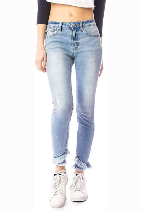 Kancan - Kan Can Mid-Rise Fringe Ankle Skinny Jeans - ST - Walmart.com - Walmart.com