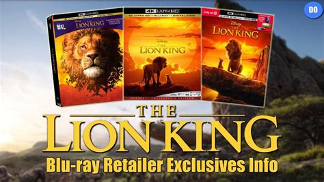 Lion King (2019) Blu-ray Retailer Exclusives Info - YouTube