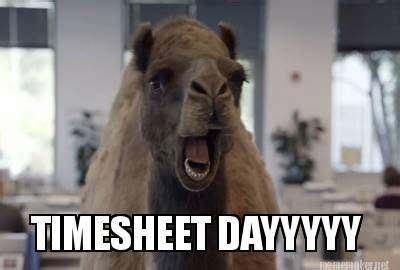 TIMESHEET DAYYYYY Meme Maker! | Memes, Animales, Joroba