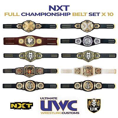 WWE NXT Belts Full Custom Set x 10 for Mattel/ Jakks /Hasbro/Elite ...