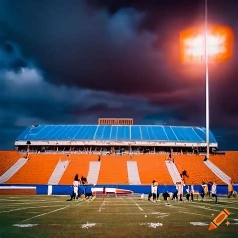 Orange and blue savannah state football stadium