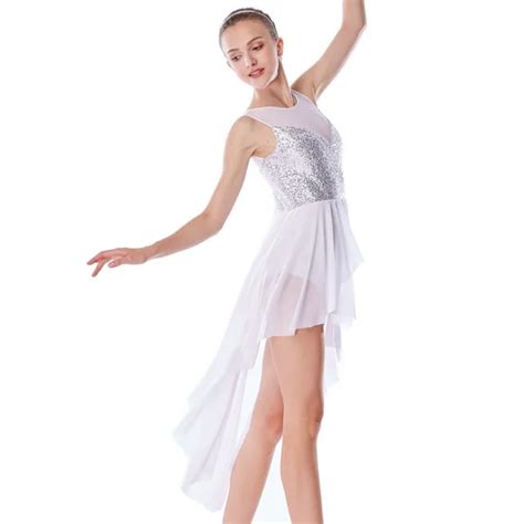 MiDee Lyrical Dance Costume Dresses Ice Skating Performance Competition Contemporary Dress Stage ...