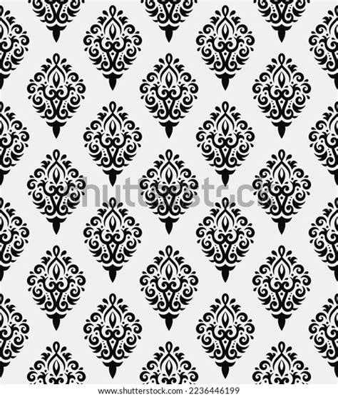 Damask Seamless Pattern Black White Vector Stock Vector (Royalty Free) 2236446199 | Shutterstock