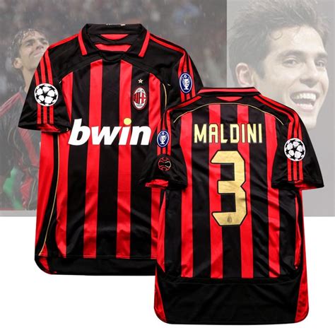 2006 2007 AC Milan 3 Paolo Maldini Soccer Jersey Home Vintage | Etsy