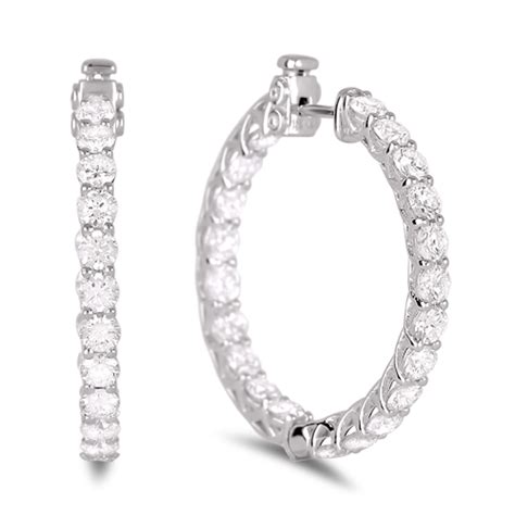 Diamond Hoop Earrings - SGE206 - Anaya Fine Jewellery Collection