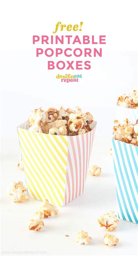 Free Printable Popcorn Box Template - Design Eat Repeat