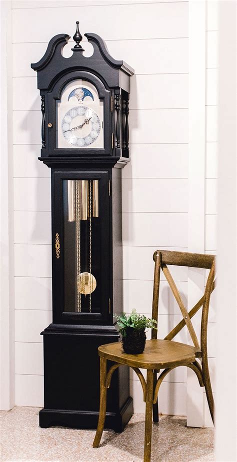 Alexandria Grandfather Clock Black by Hermle Clocks - Hermle