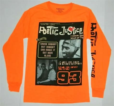 2PAC SHAKUR POETIC Justice Tupac 93 Orange Long Sleeve Chemistry Tee Shirt New $17.99 - PicClick