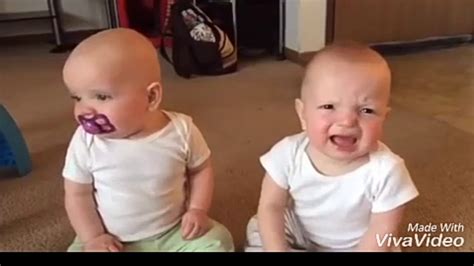 Twin Babies fighting and crying over specifier...., funny babies ever..;} - YouTube