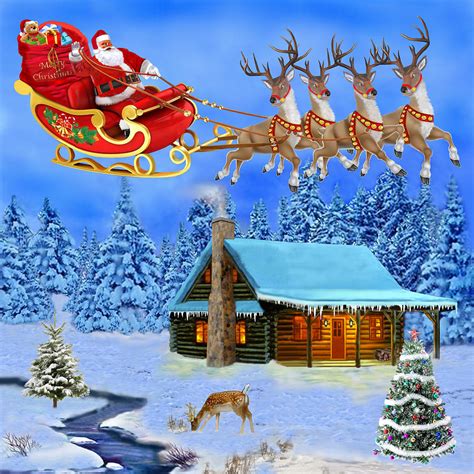 Here Comes Santa Claus Digital Art by Glenn Holbrook - Fine Art America