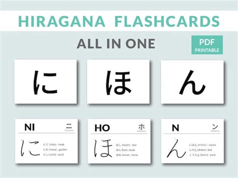 Study Japanese Language Hiragana Flashcards - Etsy Canada