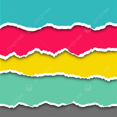 Torn Paper Ripped Vector PNG Images, Torn Color Paper Set Wallpaper ...