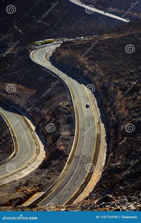 Jabal Jais Mountain Road at Sunset. the Highest Mountain in the Stock Image - Image of summit ...