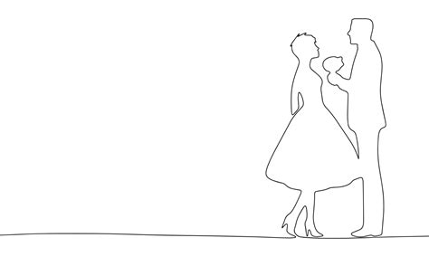 Continuous one line drawing couple in love. Vector illustration ...