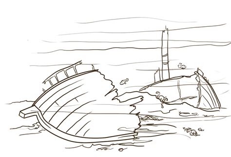 Shipwreck Drawing Easy : Shipwreck Drawing Png | Boddeswasusi