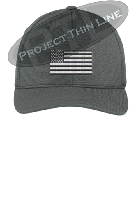 Embroidered Tactical / Subdued American Flag Flex Fit Fitted Hat - Project Thin Line