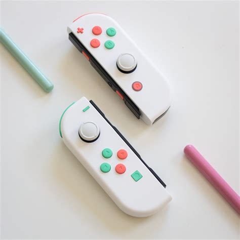 Custom JoyCons Nintendo Switch Joy-Con Controller Mods White with Mint ...