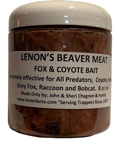 Lenon's Beaver Meat - Fox and Coyote Trapping Bait - 8oz Jar Since 1924 | eBay