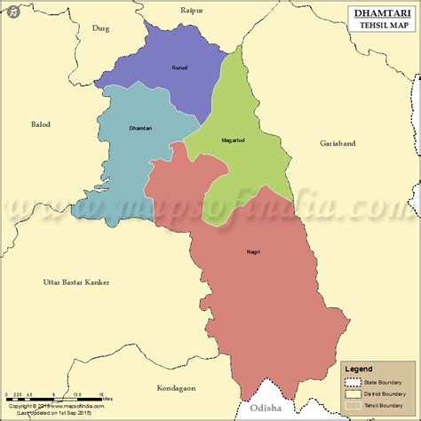 Dhamtari Tehsil Map, Tehsils in Dhamtari