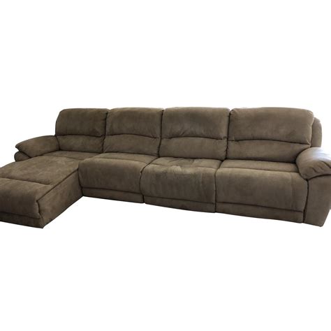 Raymour & Flanigan 4 Piece Reclining Sectional Sofa - AptDeco