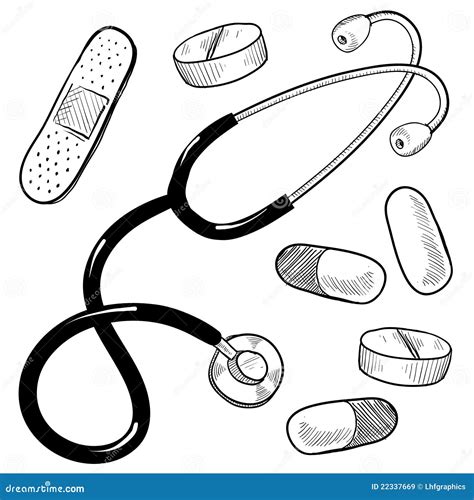 Doctor s equipment sketch stock vector. Illustration of clinic - 22337669