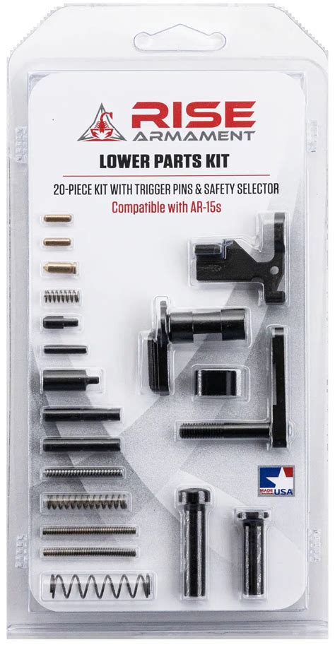 RISE Armament AR 15 Lower Parts Kit With Trigger Pins & Safety Selector