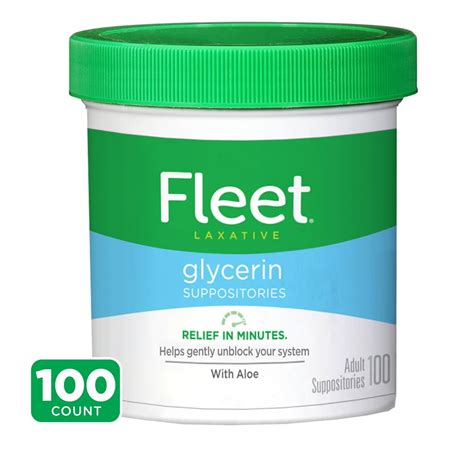 Fleet Laxative Glycerin Suppositories For Adult Constipation, 100 Count - Walmart.com - Walmart.com