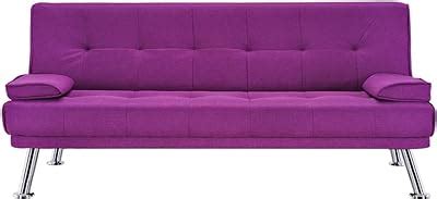 COSTWAY 3 Seater Convertible Sofa Bed, 3 Inclining Positions Linen Fabric Tufted Reclining Couch ...