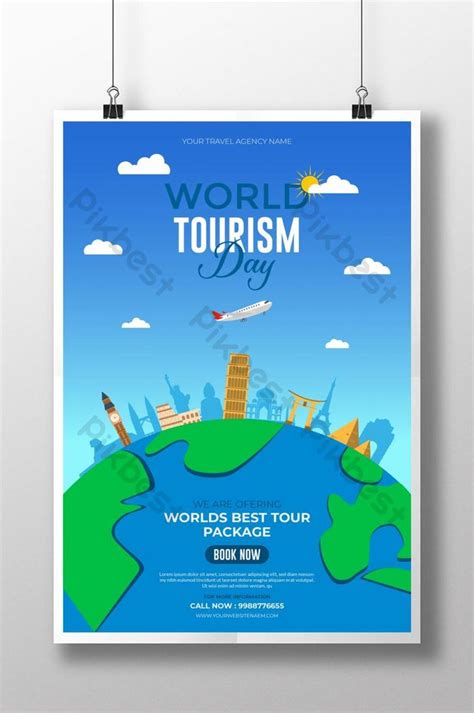 World Tourism Day 2020 Poster With Historical Place Concept | EPS Free ...