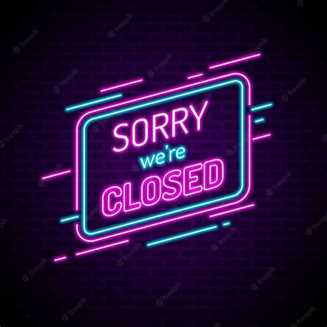 Free Vector | Glowing neon we are closed sign