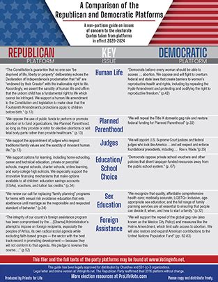 Comparison of the Current Republican and Democratic Platforms