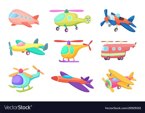 Aeroplanes in cartoon style Royalty Free Vector Image