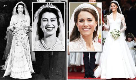 Queen Elizabeth’s wedding dress value vs Kate Middleton’s gown ...