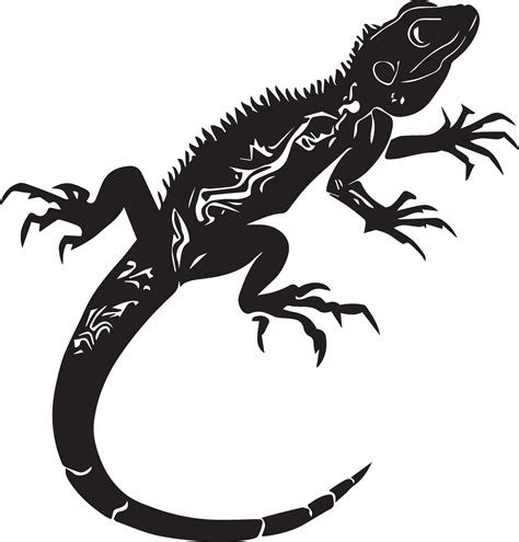 Lizard vector silhouette illustration black color 27475742 Vector Art at Vecteezy