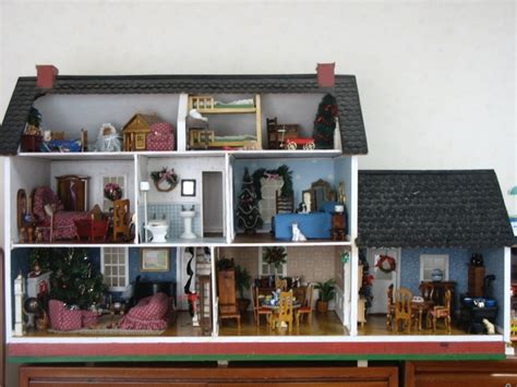 Miniature house decorated for Christmas