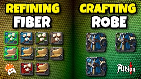 Albion Online Refining Fibers and Crafting Robes - YouTube