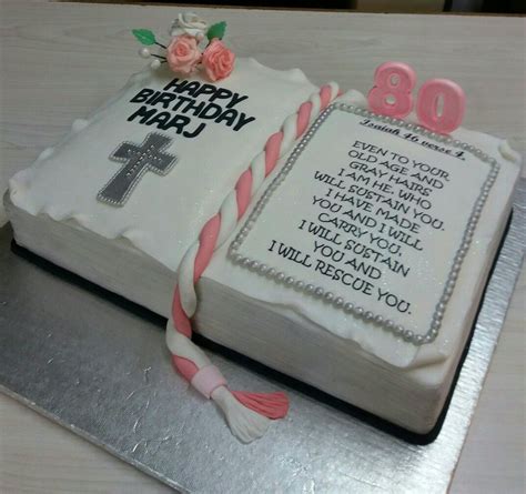 Pink 80th birthday bible cake, made by Colleen de Wet. | Bible cake ...