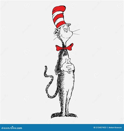 Dr Seuss Cat in the Hat. Hat, Mustaches Editorial Stock Photo - Illustration of doodle, satin ...