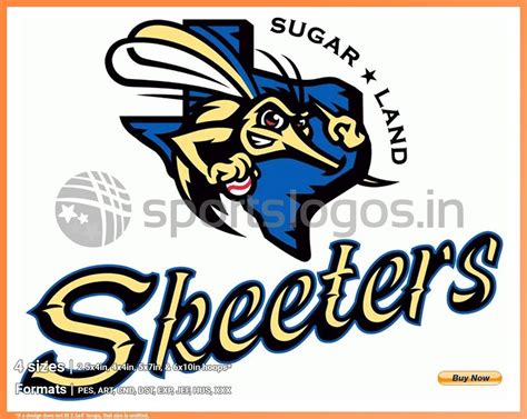 Sugar Land Skeeters - 2012, Atlantic League, Baseball Sports Embroidery Logo in 4 sizes