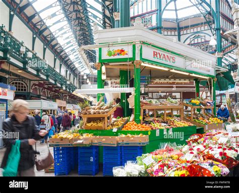 Edwardian Kirkgate food and flower Market, Leeds, Yorkshire, England. UK Stock Photo - Alamy