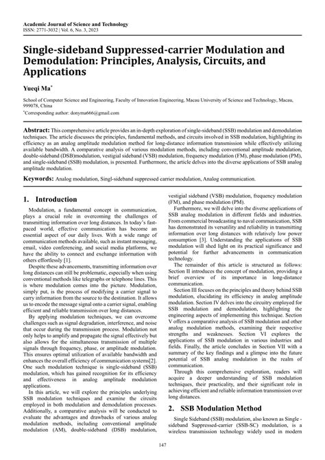 (PDF) Single-sideband Suppressed-carrier Modulation and Demodulation ...